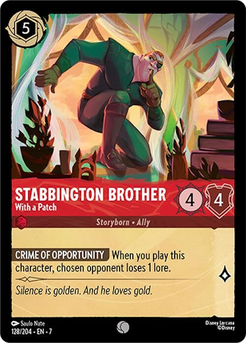 Image for Stabbington Brother - With a Patch (128/204) (Archazia's Island) - Disney Lorcana