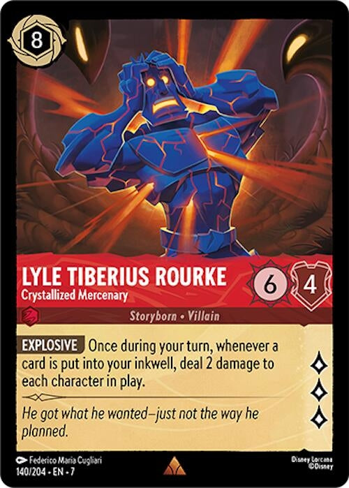 Image for Lyle Tiberius Rourke - Crystallized Mercenary (140/204) (Archazia's Island) - Disney Lorcana