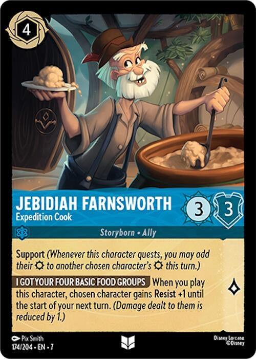 Image for Jebidiah Farnsworth - Expedition Cook (174/204) (Archazia's Island) - Disney Lorcana
