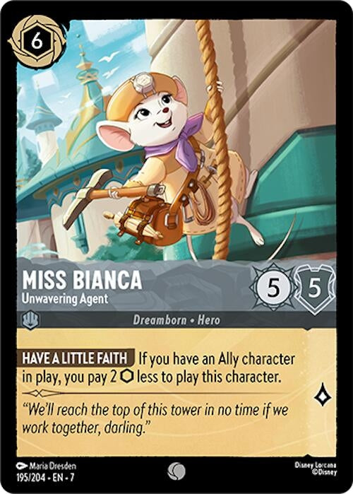 Image for Miss Bianca - Unwavering Agent (195/204) (Archazia's Island) - Disney Lorcana