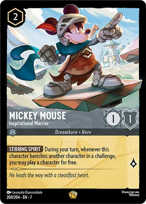 Image for Mickey Mouse - Inspirational Warrior (200/204) (Archazia's Island) - Disney Lorcana