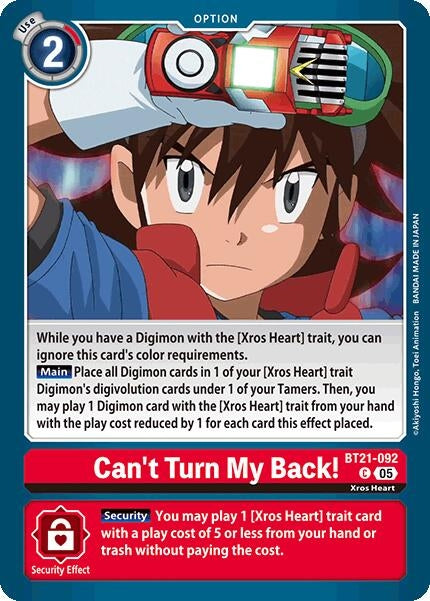 Image for Can't Turn My Back! (BT21-092 C) (World Convergence) - Digimon Card Game