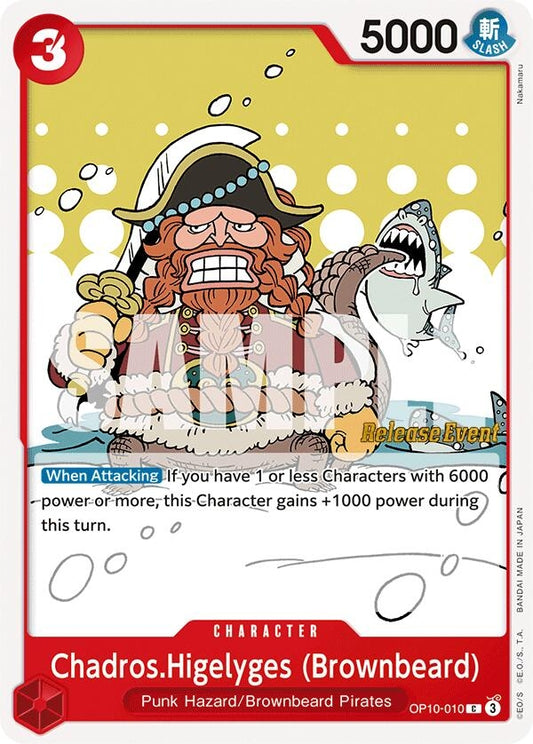 Image for Chadros.Higelyges (Brownbeard) (OP10-010) (Royal Blood Release Event Cards) - One Piece Card Game