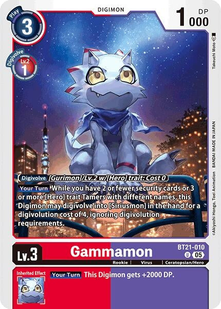 Image for Gammamon (BT21-010 U) (World Convergence) - Digimon Card Game