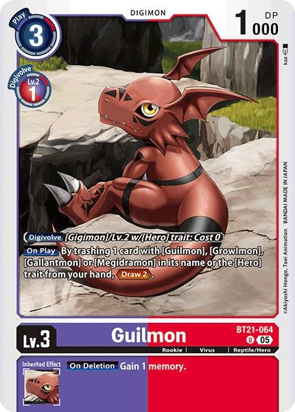 Image for Guilmon (BT21-064 U) (World Convergence) - Digimon Card Game