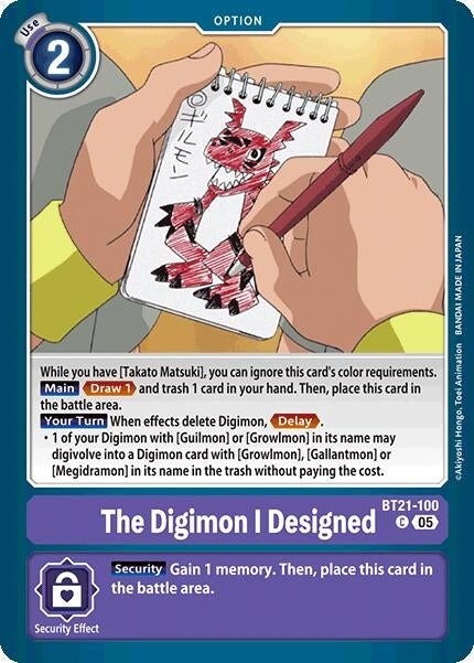 Image for The Digimon I Designed (BT21-100 C) (World Convergence) - Digimon Card Game