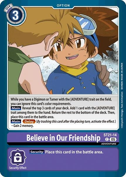 Image for Believe in Our Friendship (ST21-14 C) (Starter Deck 21: Hero of Hope) - Digimon Card Game