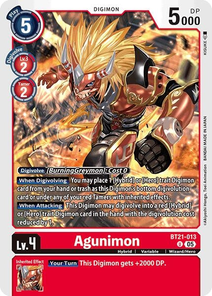 Image for Agunimon (BT21-013 U) (World Convergence) - Digimon Card Game