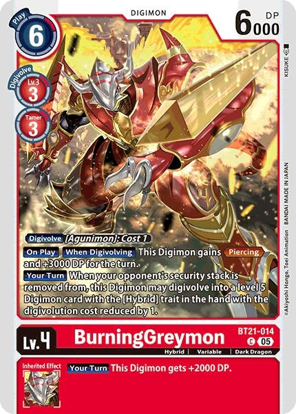 Image for BurningGreymon (BT21-014 C) (World Convergence) - Digimon Card Game