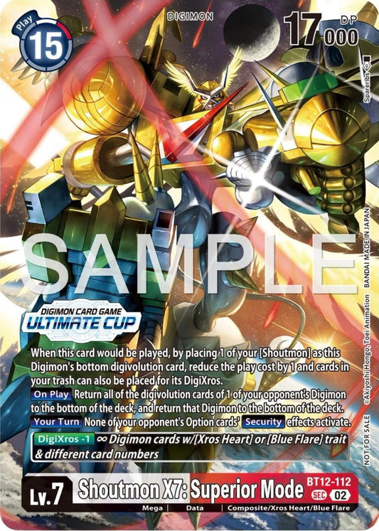 Image for Shoutmon X7: Superior Mode (Ultimate Cup 25-26 Season 1) (BT12-112 SEC) (Across Time) - Digimon Card Game