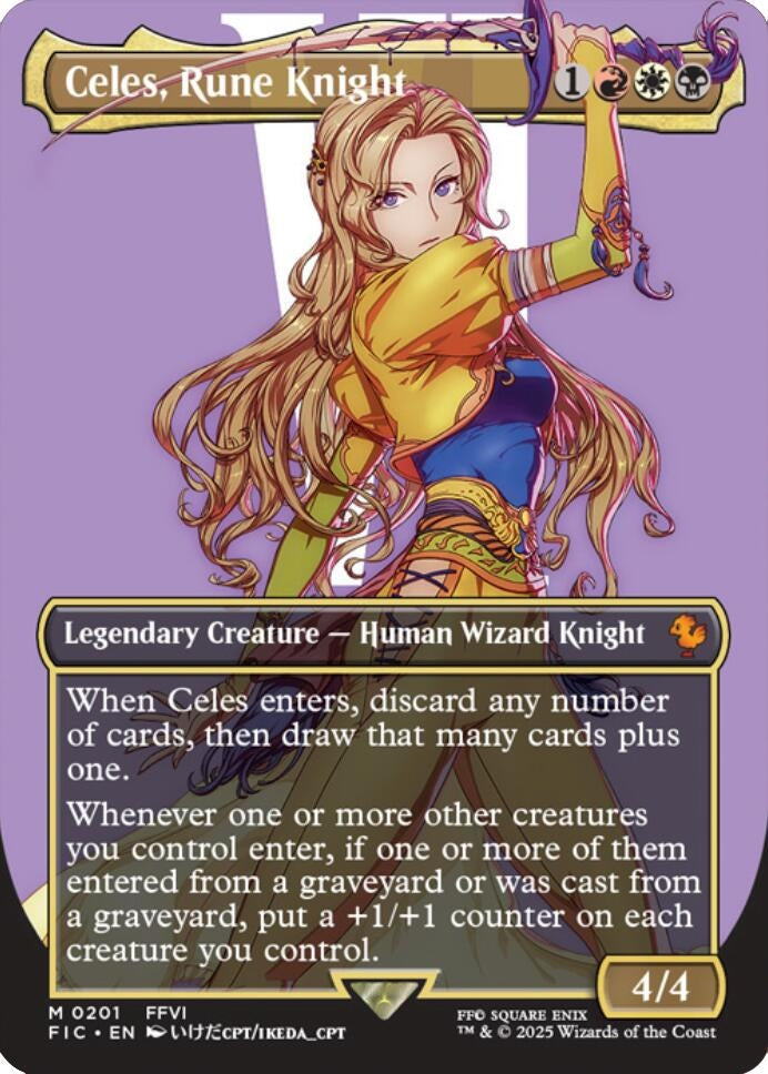 Image for Celes, Rune Knight (Borderless) (201) (Commander: FINAL FANTASY) - Magic: The Gathering