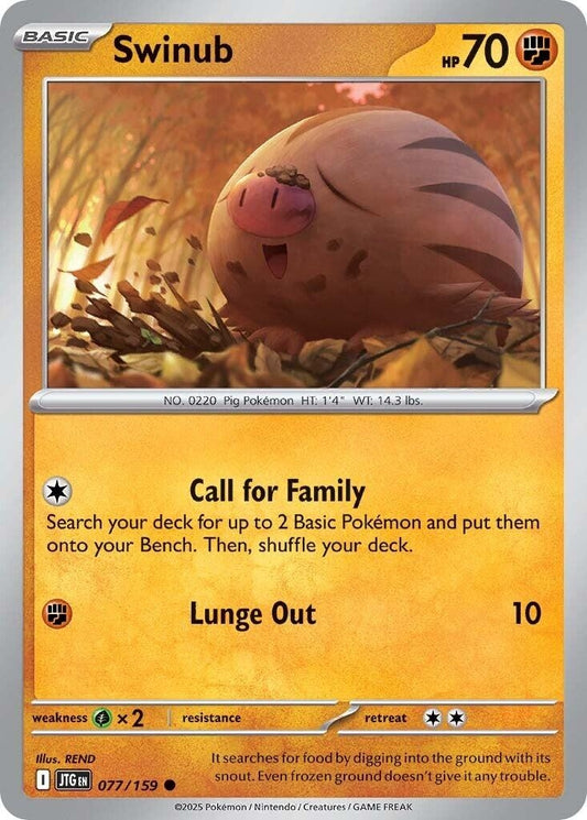 Image for Swinub (077/159) (SV09: Journey Together) - Pokemon