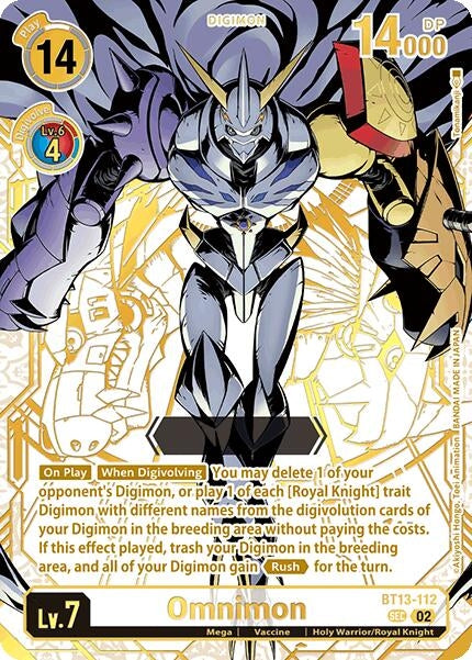 Image for Omnimon (Rare Pull) (BT13-112 SEC) (World Convergence) - Digimon Card Game