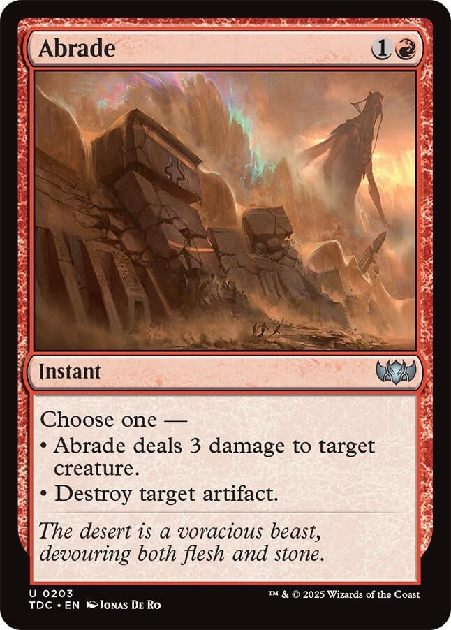Image for Abrade (203) (Commander: Tarkir: Dragonstorm) - Magic: The Gathering