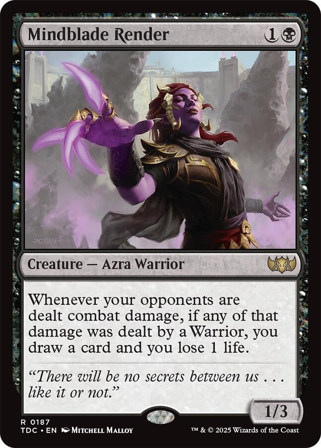 Image for Mindblade Render (187) (Commander: Tarkir: Dragonstorm) - Magic: The Gathering