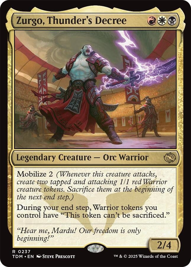 Image for Zurgo, Thunder's Decree (237) (Tarkir: Dragonstorm) - Magic: The Gathering