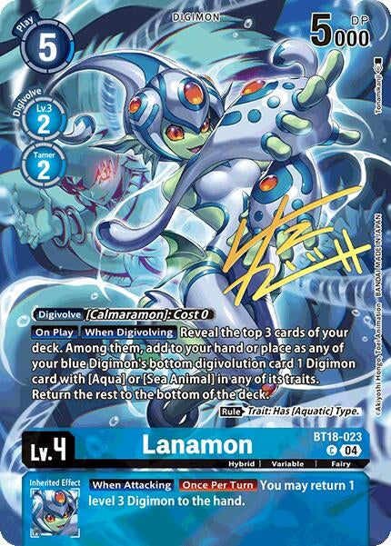Image for Lanamon (Rare Pull) (BT18-023 C) (World Convergence) - Digimon Card Game