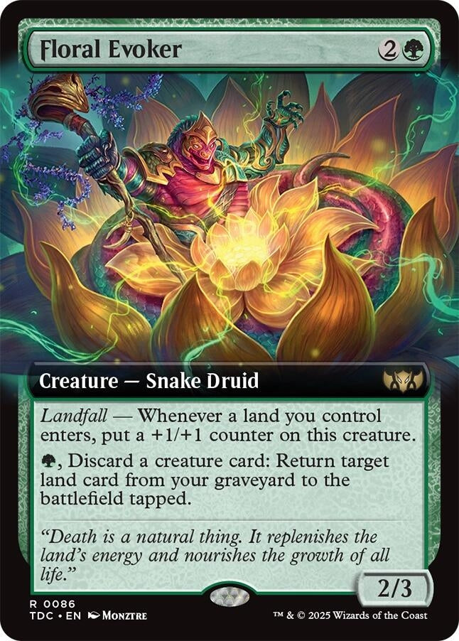 Image for Floral Evoker (Extended Art) (86) (Commander: Tarkir: Dragonstorm) - Magic: The Gathering