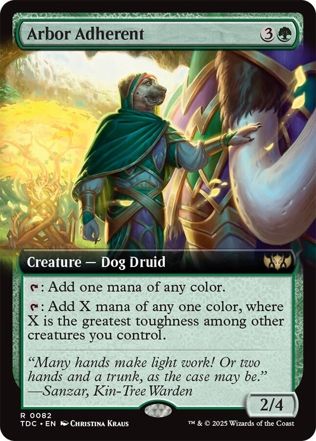 Image for Arbor Adherent (Extended Art) (82) (Commander: Tarkir: Dragonstorm) - Magic: The Gathering