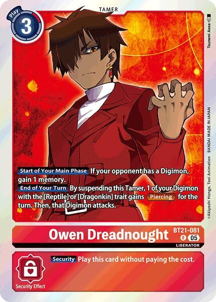 Image for Owen Dreadnought (BT21-081 R) (World Convergence) - Digimon Card Game