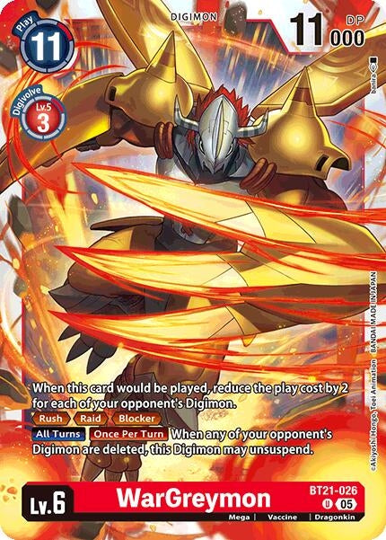 Image for WarGreymon (BT21-026 U) (World Convergence) - Digimon Card Game