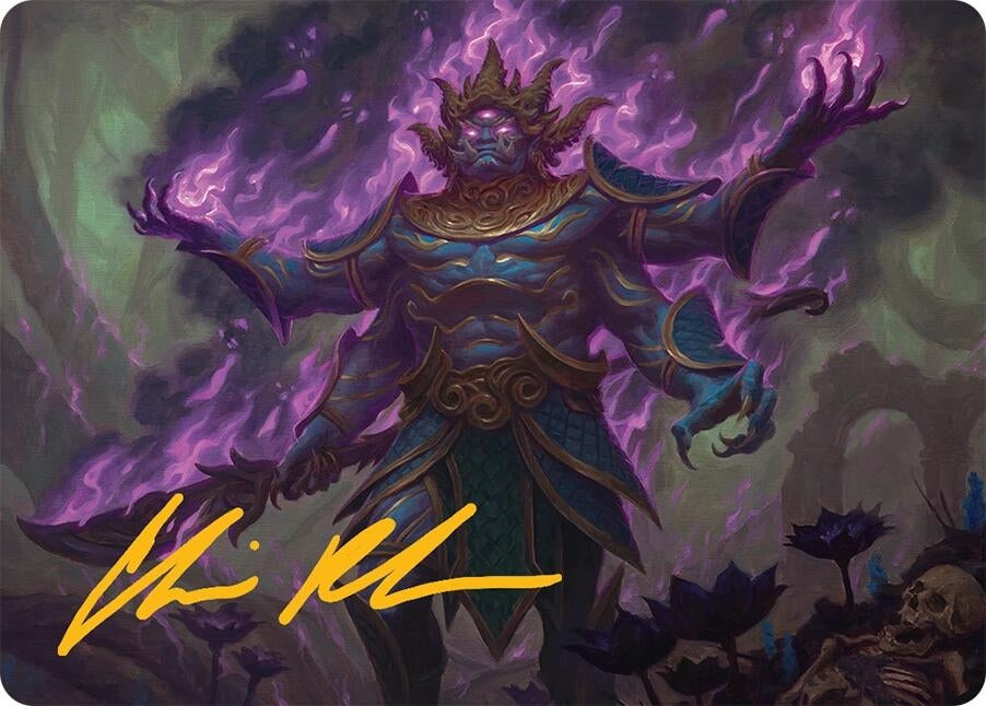 Image for Rot-Curse Rakshasa Art Card (13/54) (Gold-Stamped Signature) (13) (Art Series: Tarkir: Dragonstorm) - Magic: The Gathering