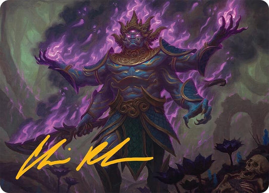 Image for Rot-Curse Rakshasa Art Card (13/54) (Gold-Stamped Signature) (13) (Art Series: Tarkir: Dragonstorm) - Magic: The Gathering
