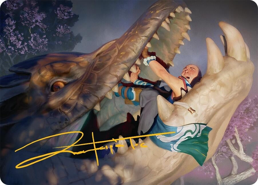 Image for Jaws of Defeat Art Card (53/54) (Gold-Stamped Signature) (53) (Art Series: Tarkir: Dragonstorm) - Magic: The Gathering
