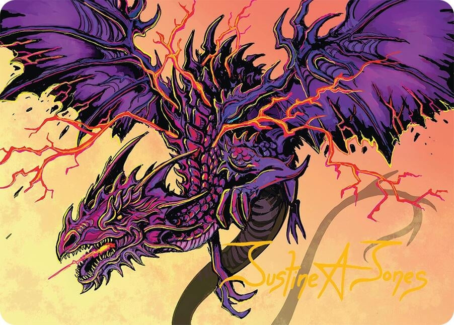 Image for Stormshriek Feral Art Card (35/54) (Gold-Stamped Signature) (35) (Art Series: Tarkir: Dragonstorm) - Magic: The Gathering
