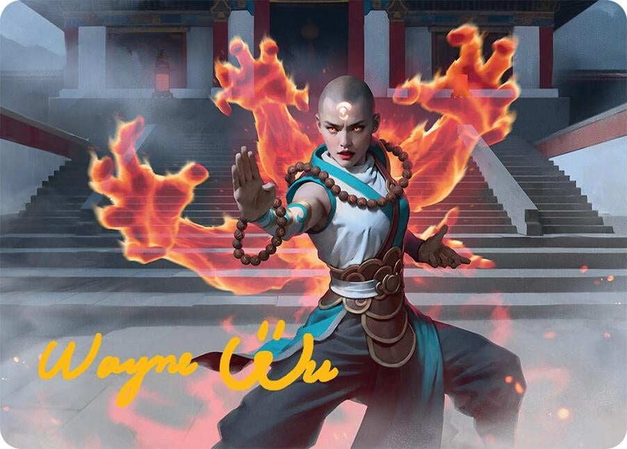 Image for Flamehold Grappler Art Card (24/54) (Gold-Stamped Signature) (24) (Art Series: Tarkir: Dragonstorm) - Magic: The Gathering