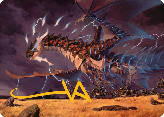 Image for Neriv, Heart of the Storm Art Card (25/54) (Gold-Stamped Signature) (25) (Art Series: Tarkir: Dragonstorm) - Magic: The Gathering