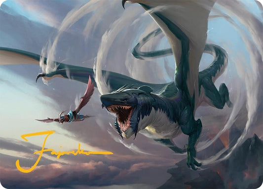 Image for Whirlwing Stormbrood Art Card (27/54) (Gold-Stamped Signature) (27) (Art Series: Tarkir: Dragonstorm) - Magic: The Gathering