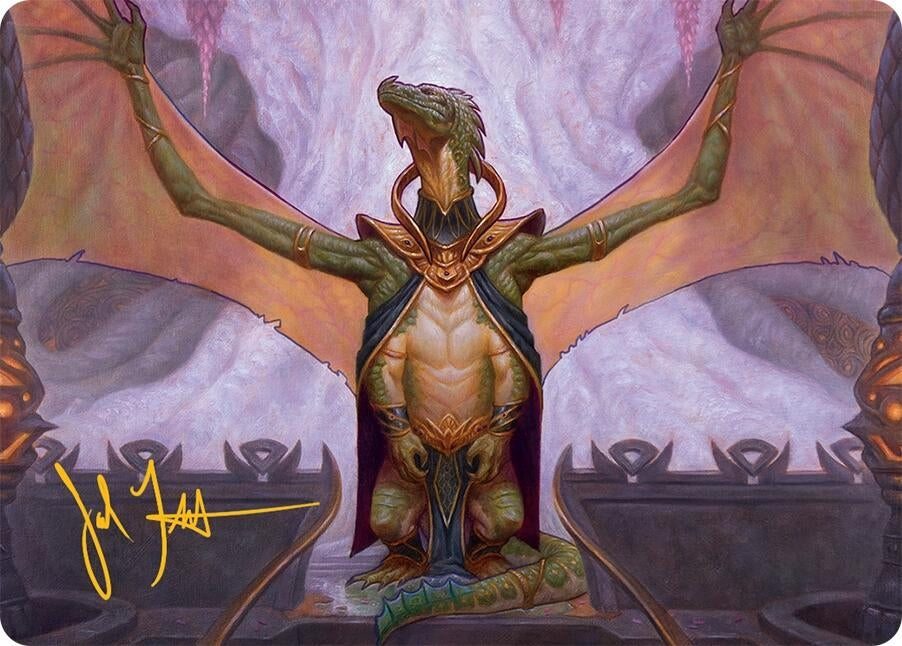 Image for Kheru Goldkeeper Art Card (36/54) (Gold-Stamped Signature) (36) (Art Series: Tarkir: Dragonstorm) - Magic: The Gathering