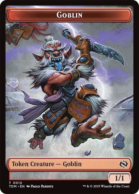 Image for Goblin // Soldier (0004) Double-Sided Token (12 // 4) (Commander: Tarkir: Dragonstorm) - Magic: The Gathering