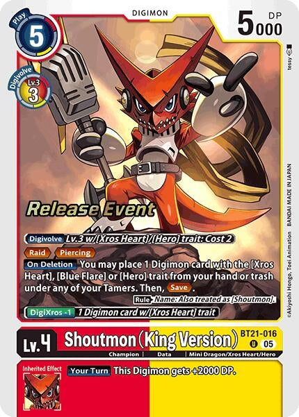 Image for Shoutmon (King Version) (BT21-016 U) (World Convergence Release Event Cards) - Digimon Card Game