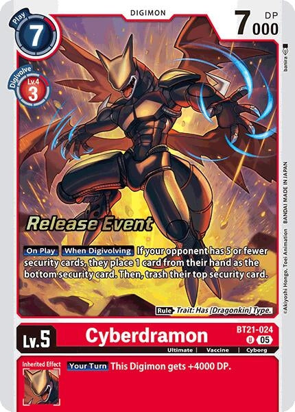 Image for Cyberdramon (BT21-024 U) (World Convergence Release Event Cards) - Digimon Card Game