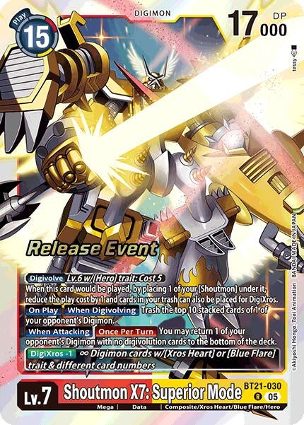 Image for Shoutmon X7: Superior Mode (BT21-030 R) (World Convergence Release Event Cards) - Digimon Card Game
