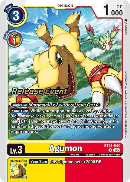 Image for Agumon - BT21-040 (BT21-040 U) (World Convergence Release Event Cards) - Digimon Card Game