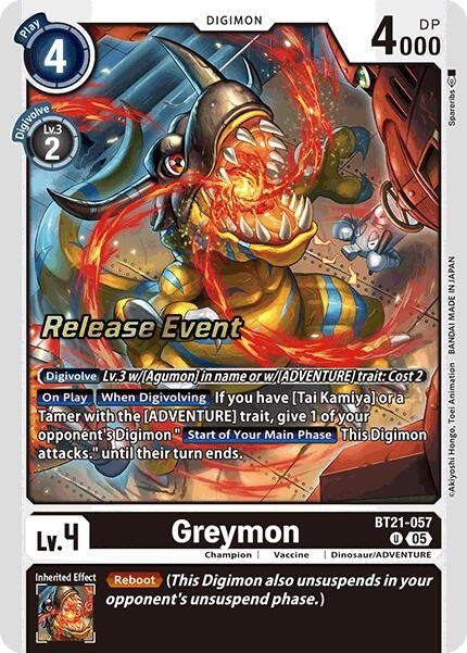 Image for Greymon (BT21-057 U) (World Convergence Release Event Cards) - Digimon Card Game