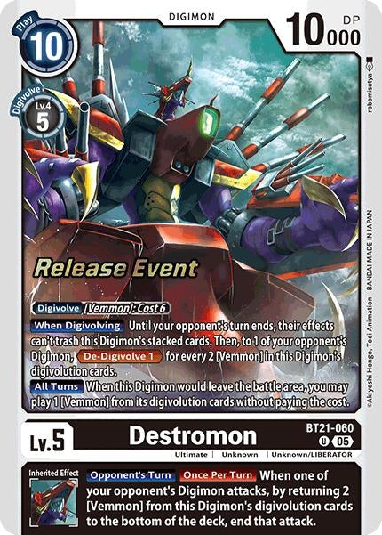 Image for Destromon (BT21-060 U) (World Convergence Release Event Cards) - Digimon Card Game