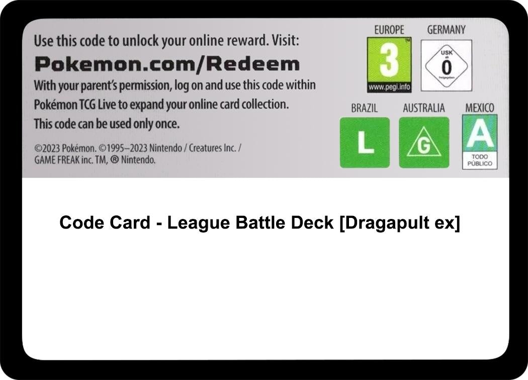 Image for Code Card - League Battle Deck [Dragapult ex] (SV05: Temporal Forces) - Pokemon