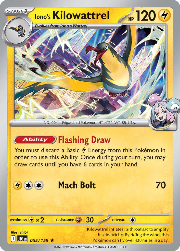 Image for Iono's Kilowattrel (055/159) (Deck Exclusives) - Pokemon