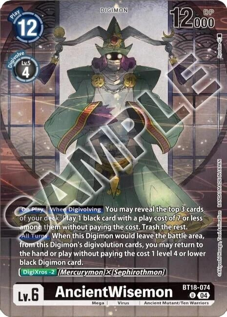 Image for AncientWisemon (Tamer's Selection Box Ver. Championship 2024) (BT18-074 U) (Release Special Booster 2.0) - Digimon Card Game