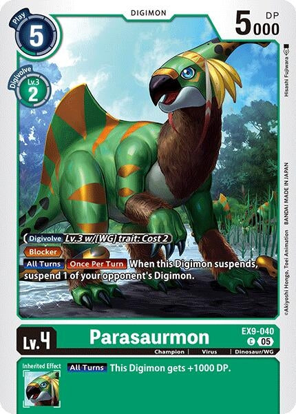 Image for Parasaurmon (EX9-040 C) (Versus Monsters) - Digimon Card Game