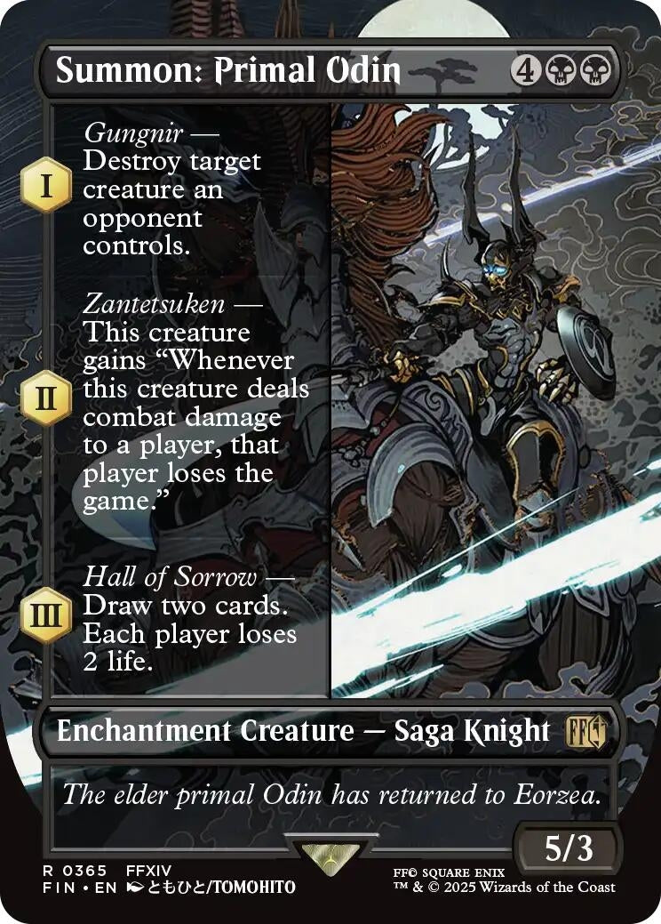 Image for Summon: Primal Odin (Borderless) (365) (FINAL FANTASY) - Magic: The Gathering