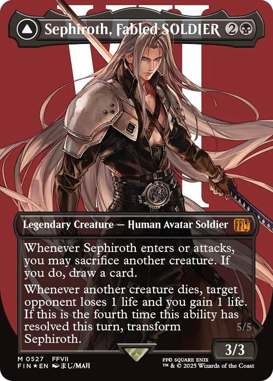 Image for Sephiroth, Fabled SOLDIER (Borderless) (Surge Foil) (527) (FINAL FANTASY) - Magic: The Gathering