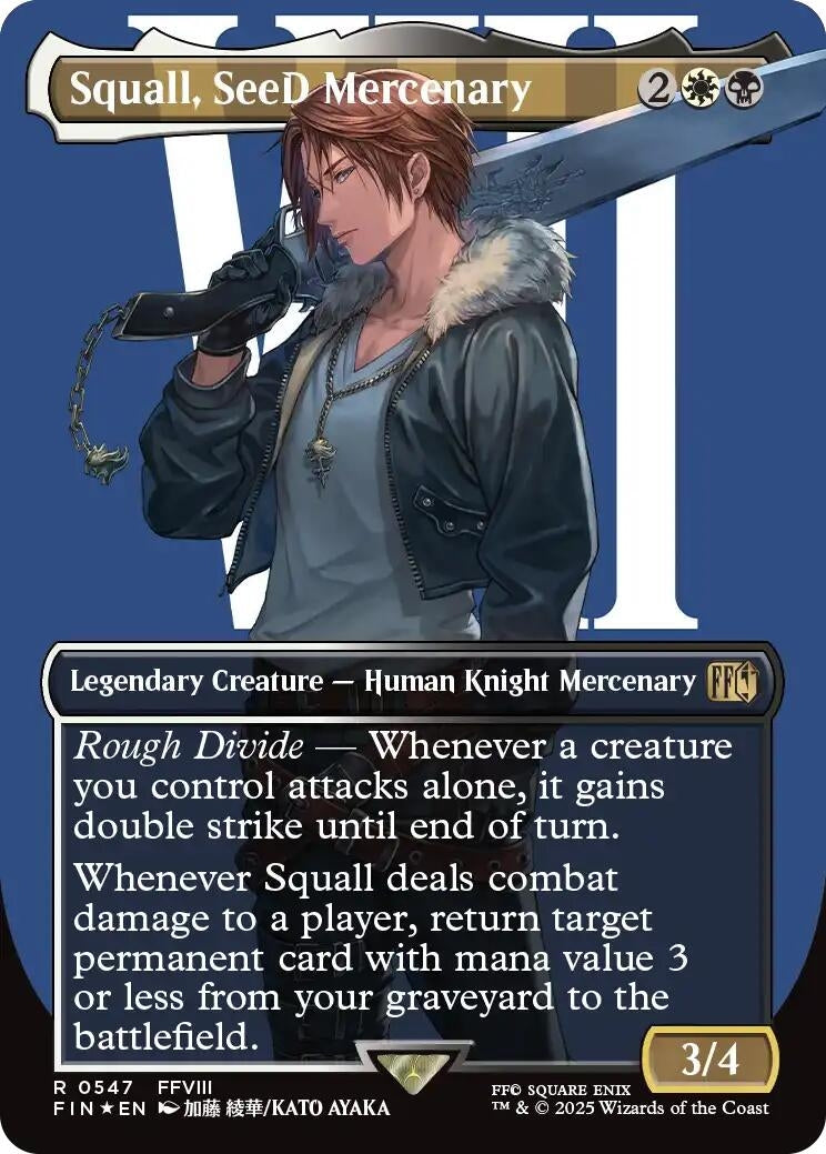 Image for Squall, SeeD Mercenary (Borderless) (Surge Foil) (547) (FINAL FANTASY) - Magic: The Gathering