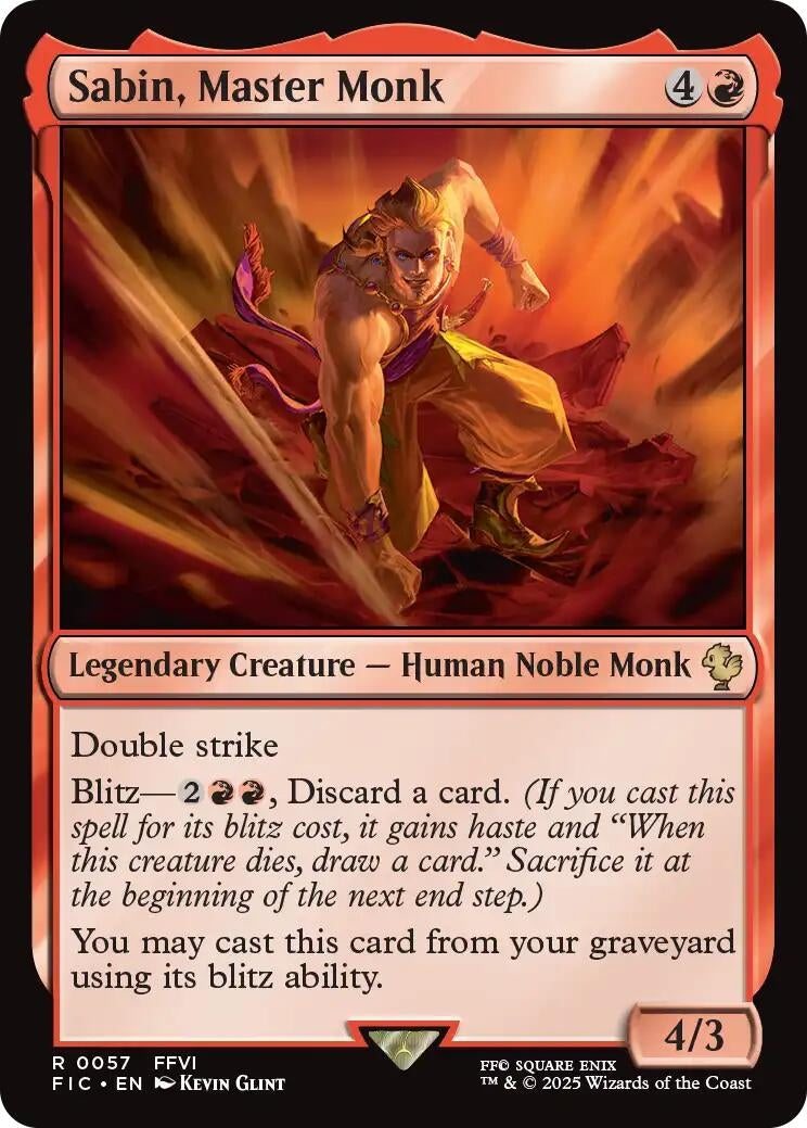 Image for Sabin, Master Monk (57) (Commander: FINAL FANTASY) - Magic: The Gathering
