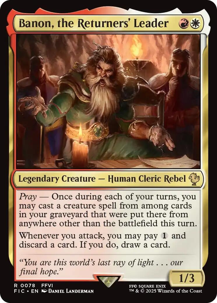 Image for Banon, the Returners' Leader (78) (Commander: FINAL FANTASY) - Magic: The Gathering