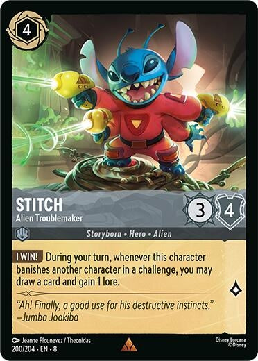 Image for Stitch - Alien Troublemaker (200/204) (Reign of Jafar) - Disney Lorcana